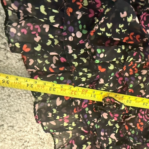 Ted Baker M (2) sheer baby doll drawstring heart pattern Floral EUC ruffles! - Picture 7 of 15